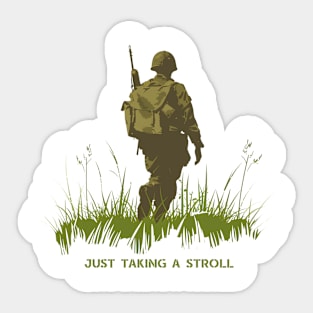 Just Taking A Stroll WW2 Soldier Sticker